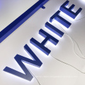 Custom Blue Blue painted backlit stainless steel 3D  led letters signage out door metal